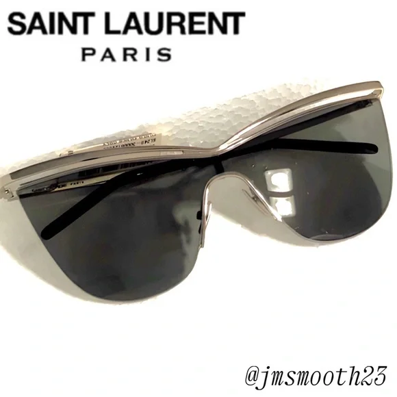 ⬇️SALE‼️🆕 SAINT LAURENT CAT-EYE SILVER & GRAY SUNGLASSES
